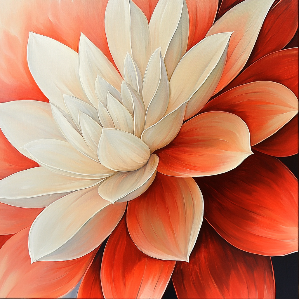 Georgia O’Keeffe Inspired Monumental Crimson Petal paint by color