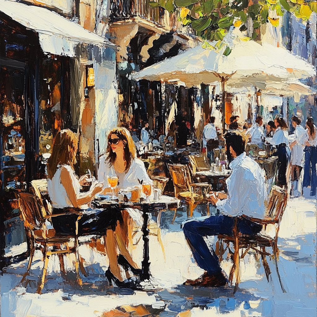 Edouard Manet Inspired Cafe Terrace paint by color