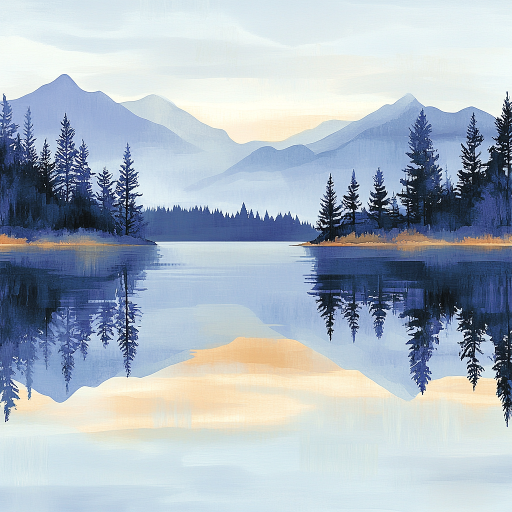 Lawren Harris Inspired Northern Lake In Stillness Numbered painting kits