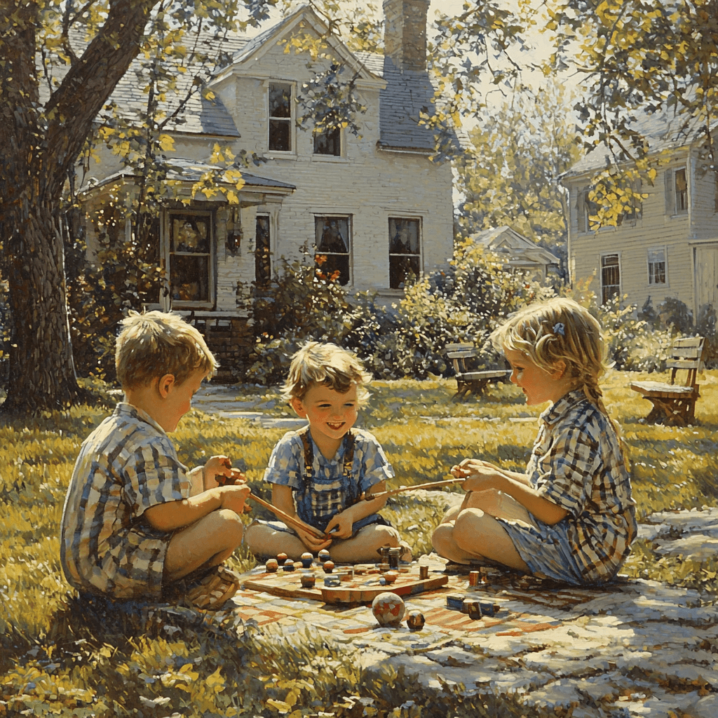 Norman Rockwell Inspired Whimsical Childhood Memories Paint By Numbers Art
