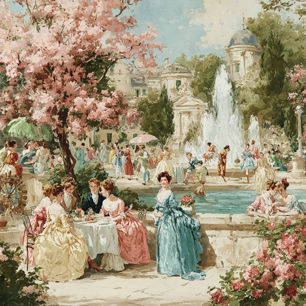 Antoine Watteau Inspired Garden Festival painting number kit