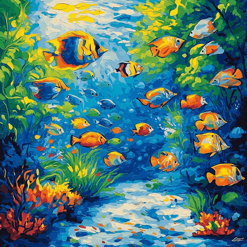 Katsushika Hokusai Inspired Undersea Adventure Numbered Painting Kits