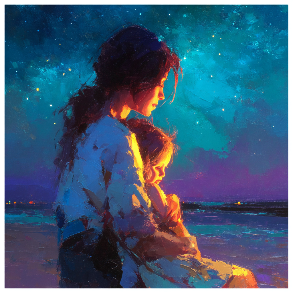 Mother's Lullaby Under The Stars Numbered Painting Kits