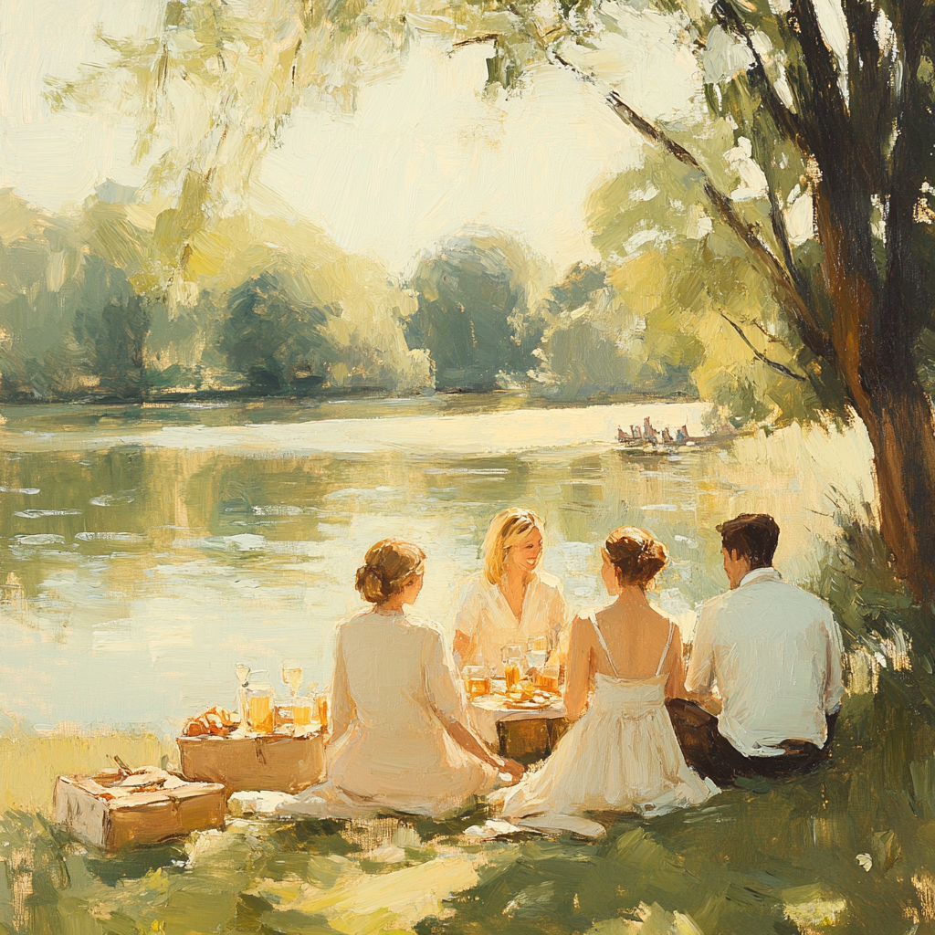 Pierre-Auguste Renoir Inspired Lakeside Picnic painting number kit
