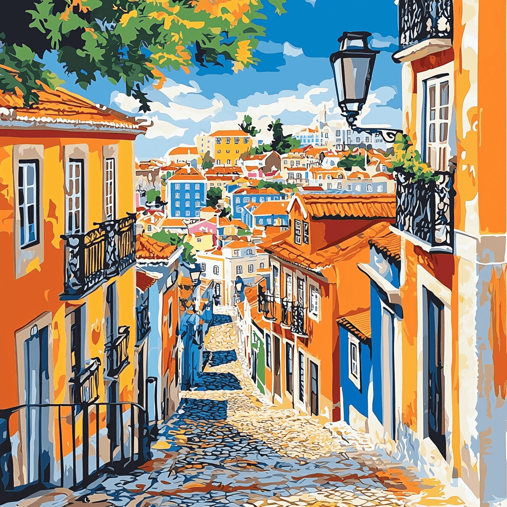 Lisbon's Alfama District - Portugal Paint By Number