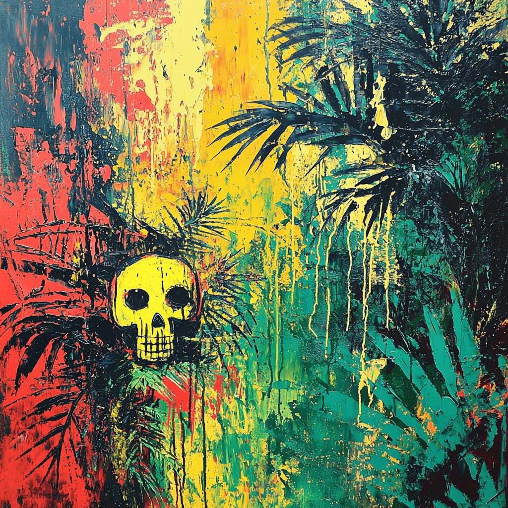 Jean-Michel Basquiat Inspired Whimsical Jungle Symphony Paint By Numbers