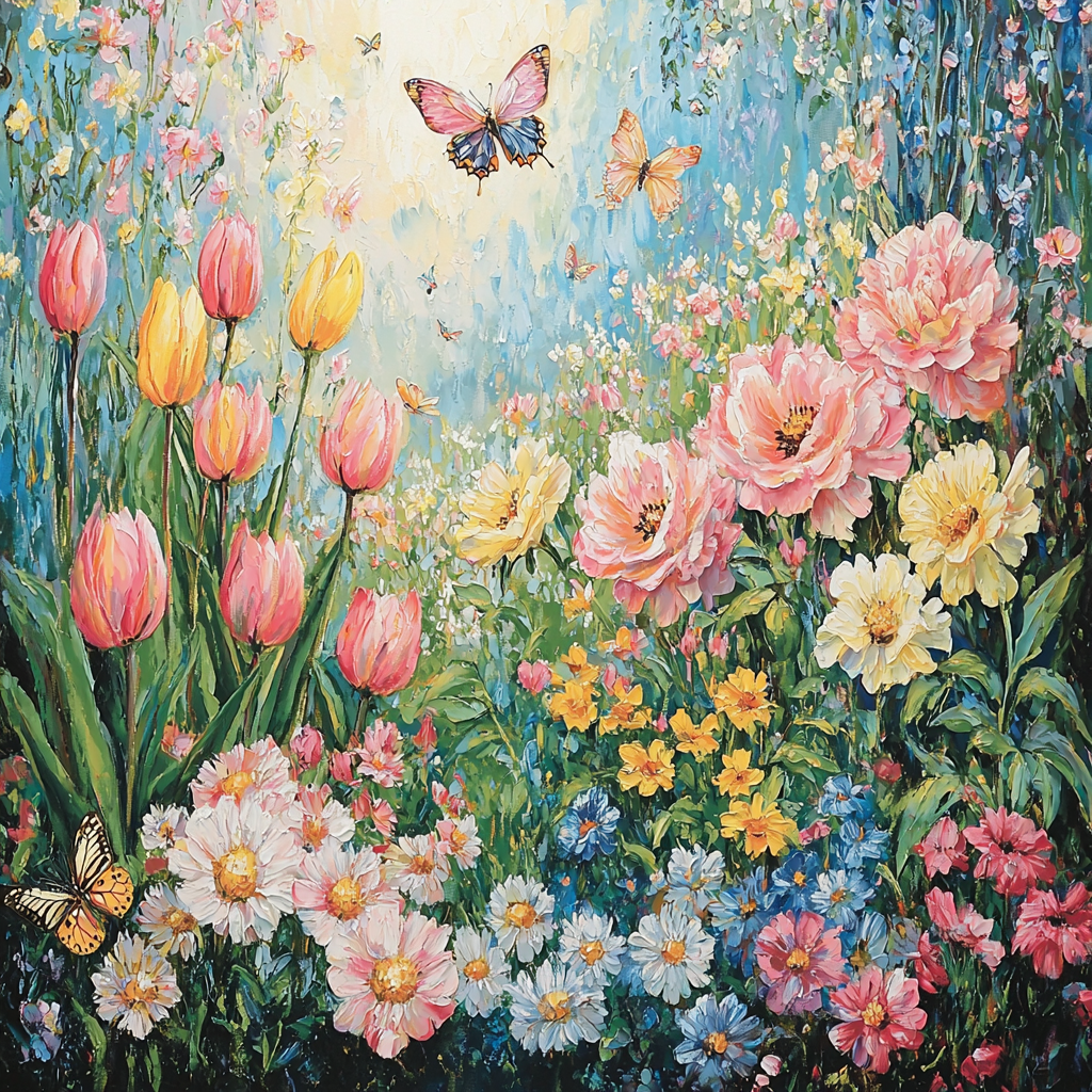 Monet Inspired Whimsical Floral Wonderland Paint By Numbers Kits