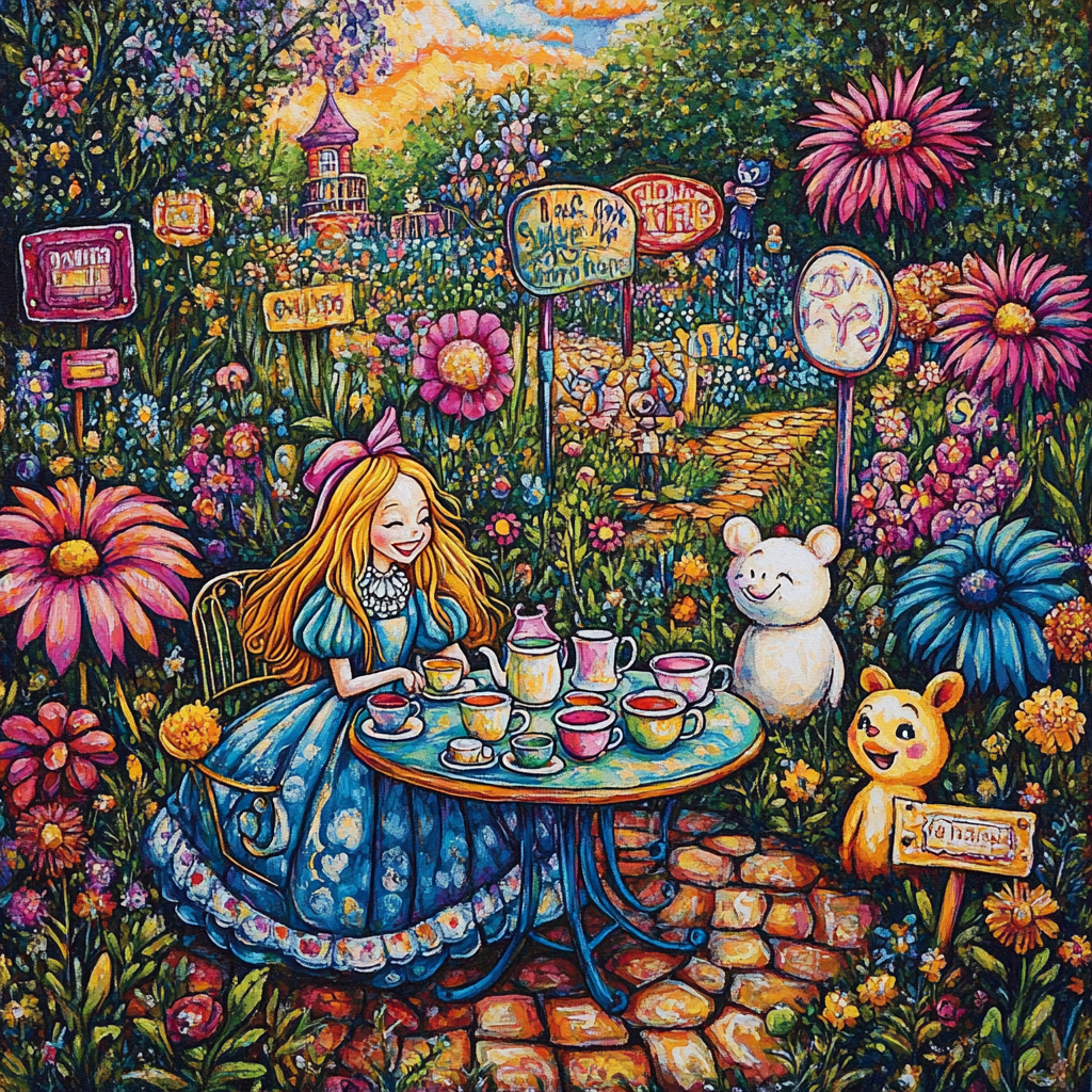 Alice Wonderland Tea Party Painting by numbers kit