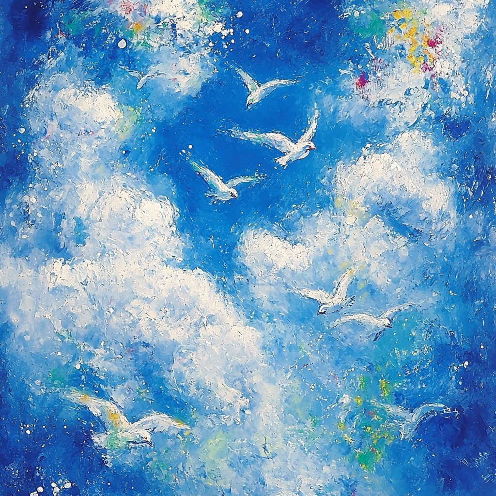 Marc Chagall Inspired Soaring Through Clouds Paint By Numbers Art