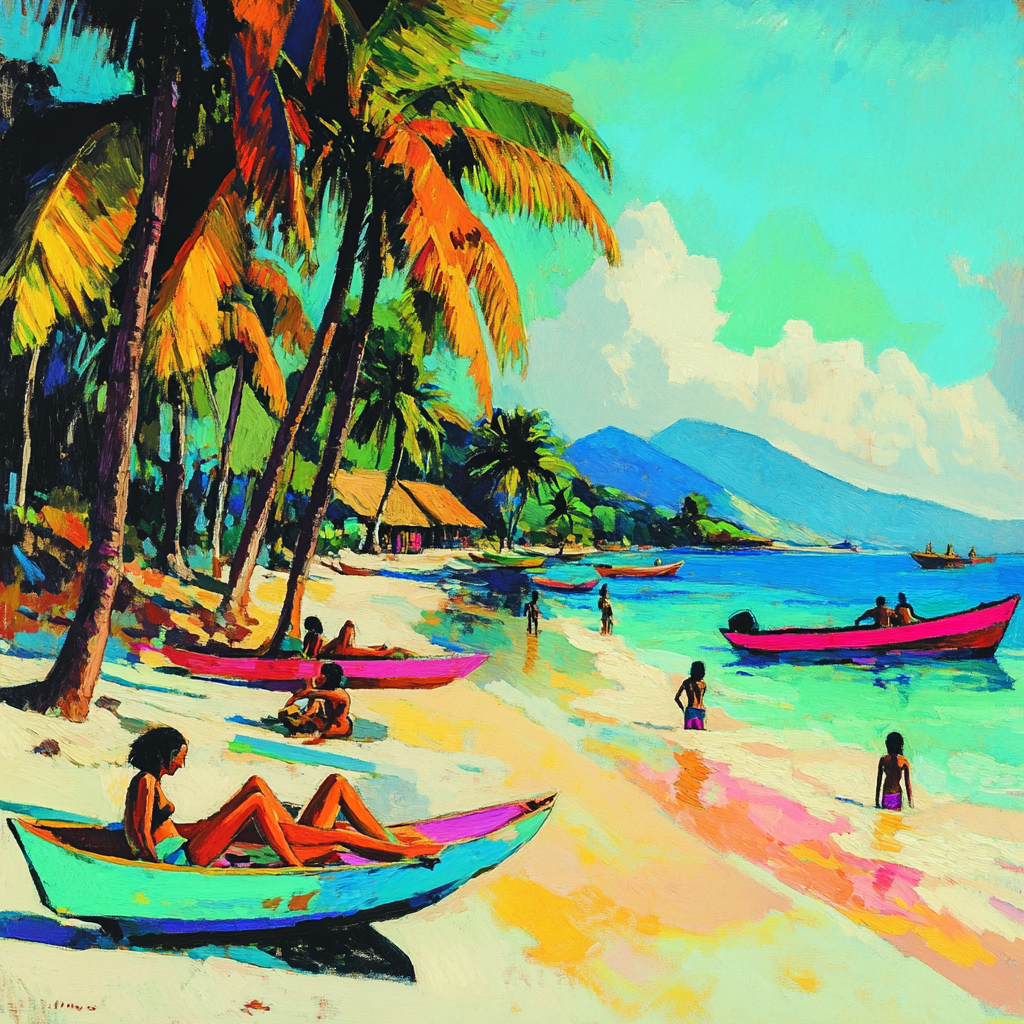Paul Gauguin Inspired Tahitian Beach Paint by numbers art
