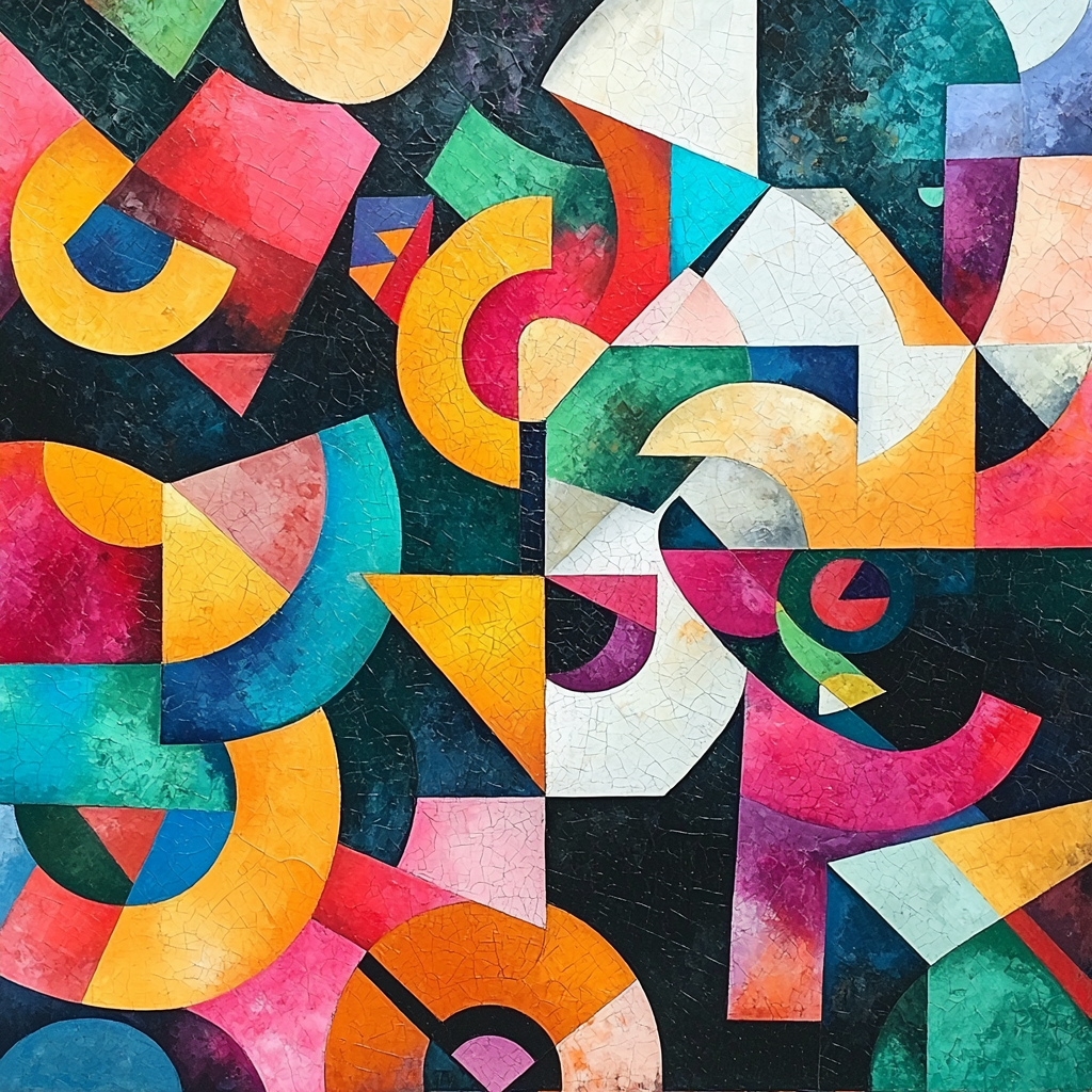 Kazimir Malevich Inspired Colorful Constructions Numbered Painting Kits