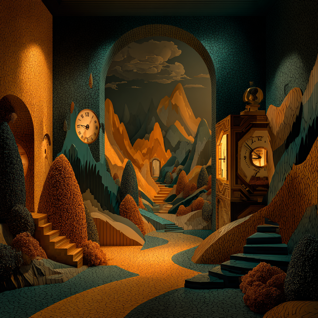 Salvador Dali Inspired Desert Clockscape paint by number