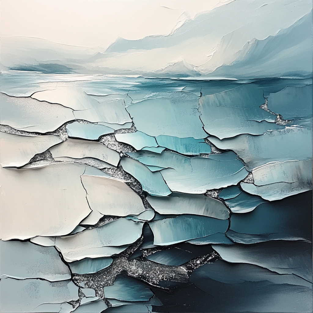 Jean-Paul Riopelle Inspired Glacial River Of Shards Number painting