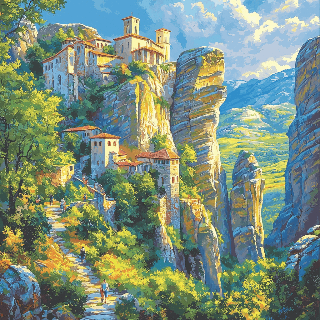 Meteora Monasteries Paint By Color