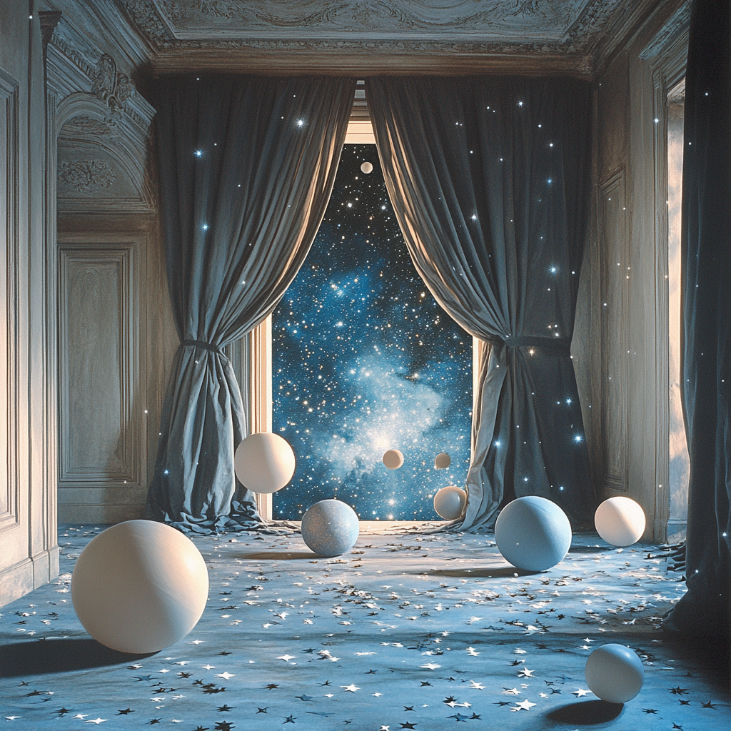 Magritte Inspired Window To The Stars paint by number