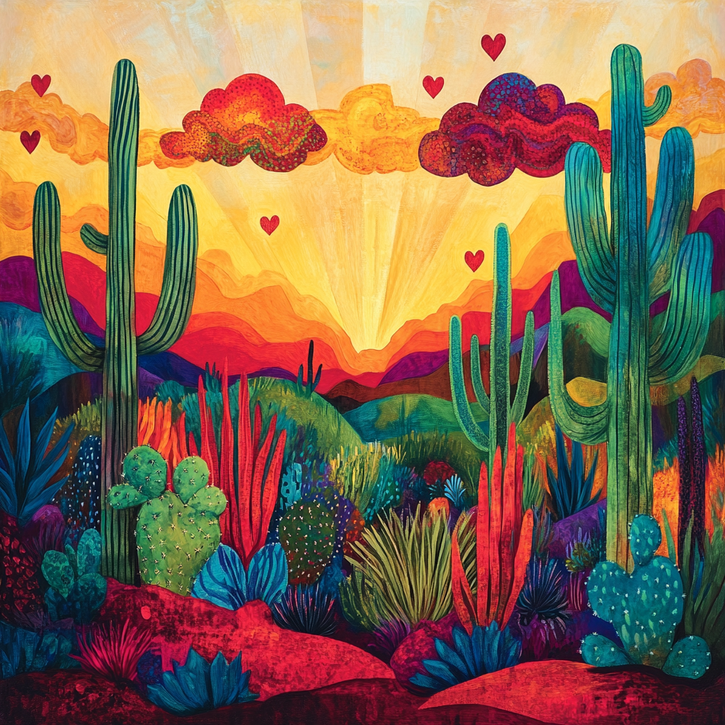 Frida Kahlo Inspired Dance Of The Cacti paint by numbers