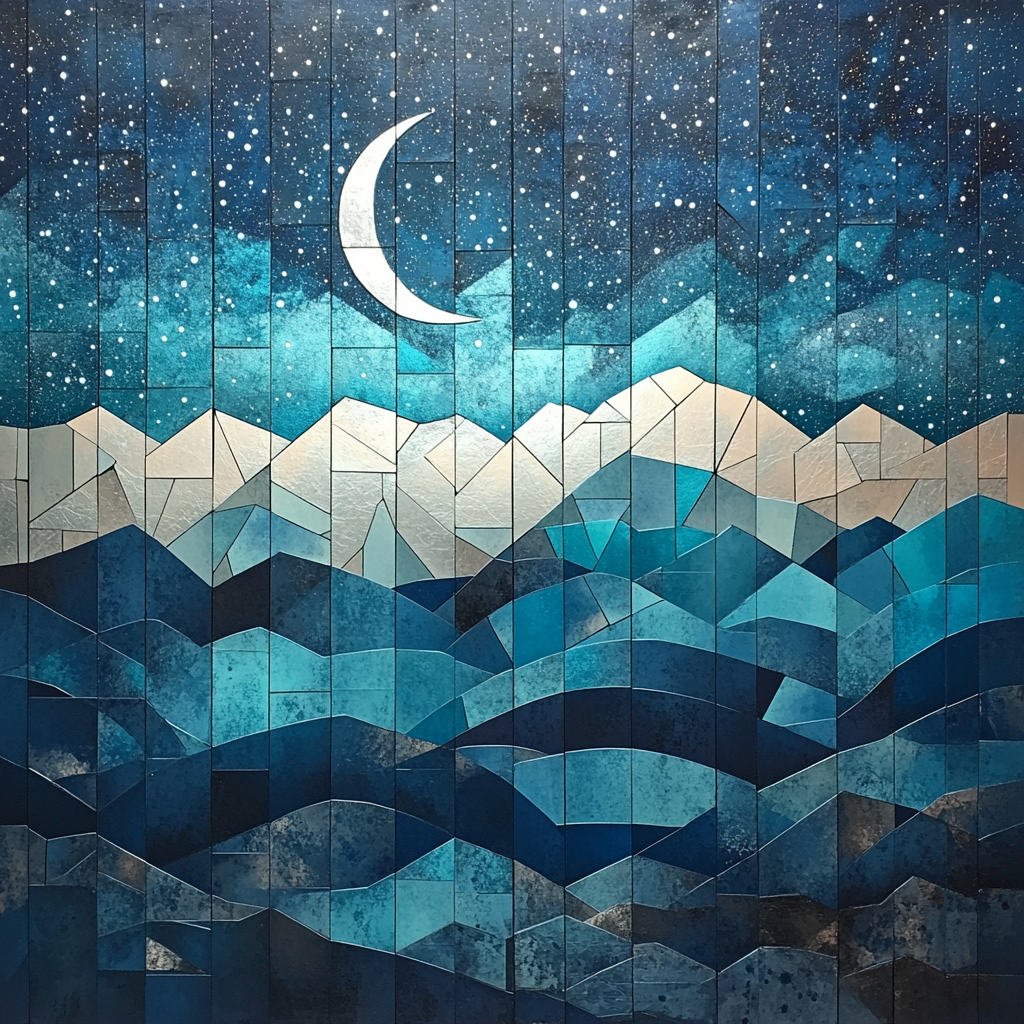 Pablo Picasso Inspired Abstract Night Sky In Cubist Forms Paint by numbers kits