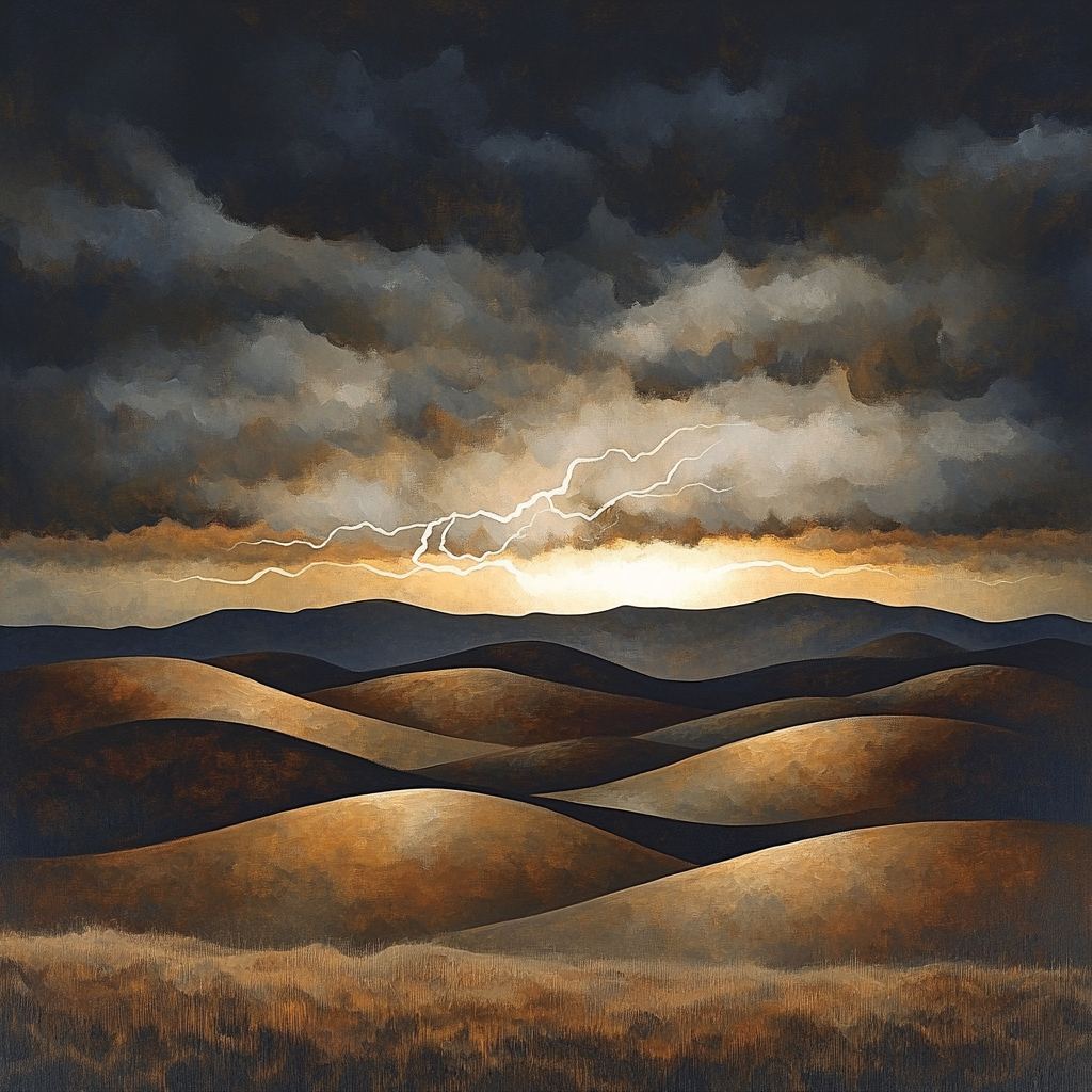 Francisco Goya Inspired Ashen Hills Bathed In Distant Lightning Numbered painting kits