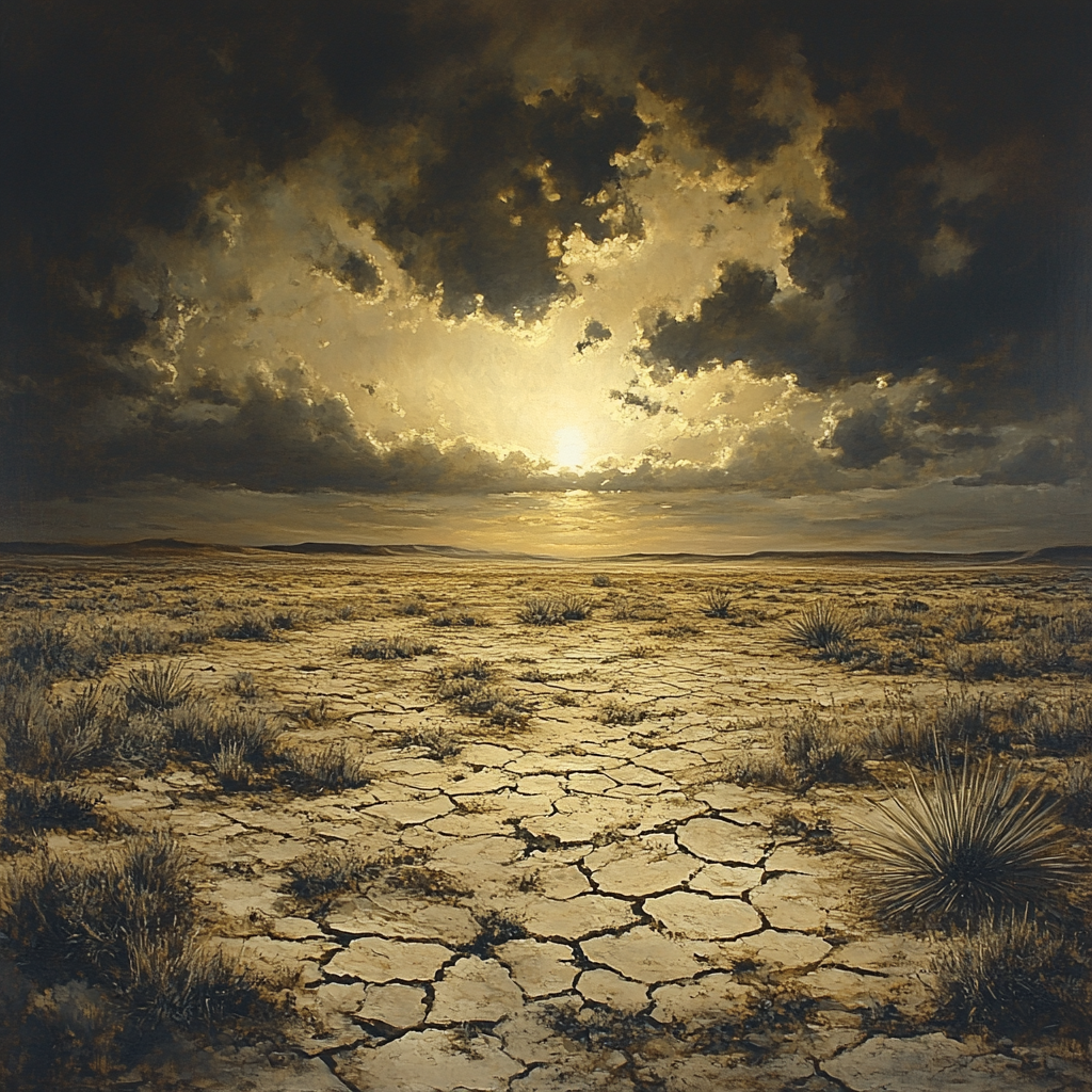 Francisco Goya Inspired Fading Light Over Ashen Plateau Number painting