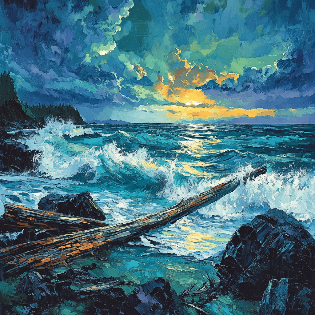 Emily Carr Inspired Coastal Tempest Paint by numbers art