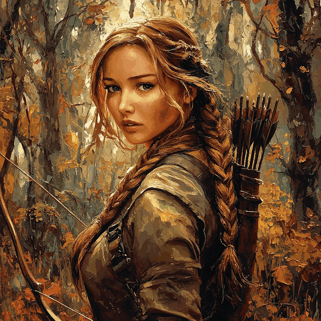 Jennifer Lawrence: Rising From The Ashes As Katniss Everdeen Number Painting