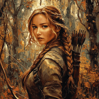 Jennifer Lawrence: Rising From The Ashes As Katniss Everdeen Number Painting