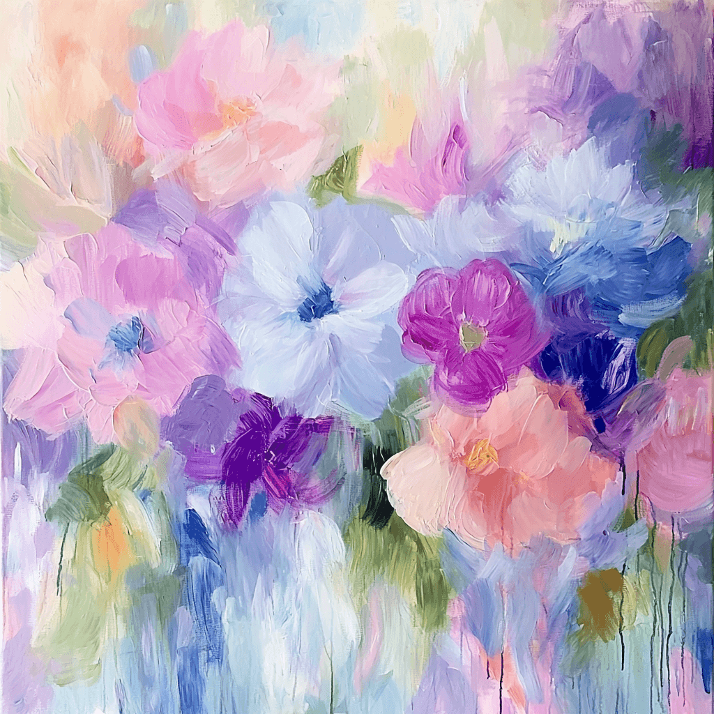 Claude Monet Inspired Modern Floral Symphony Numbered Painting Kits