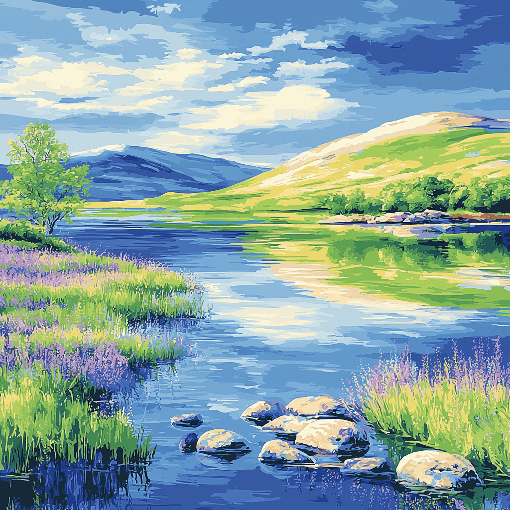 Turner Inspired Mystical Lake Reflection Painting Number Kit