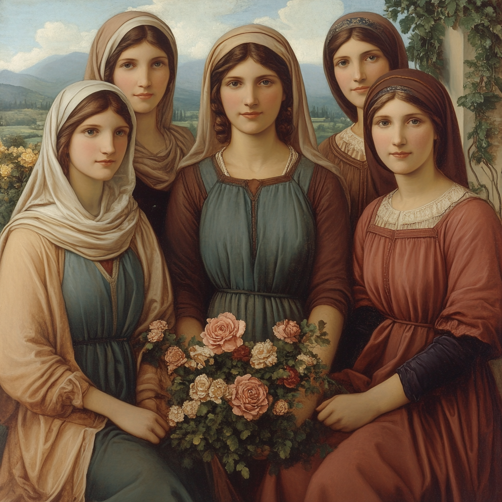Raphael Inspired Family Portrait paint by numbers