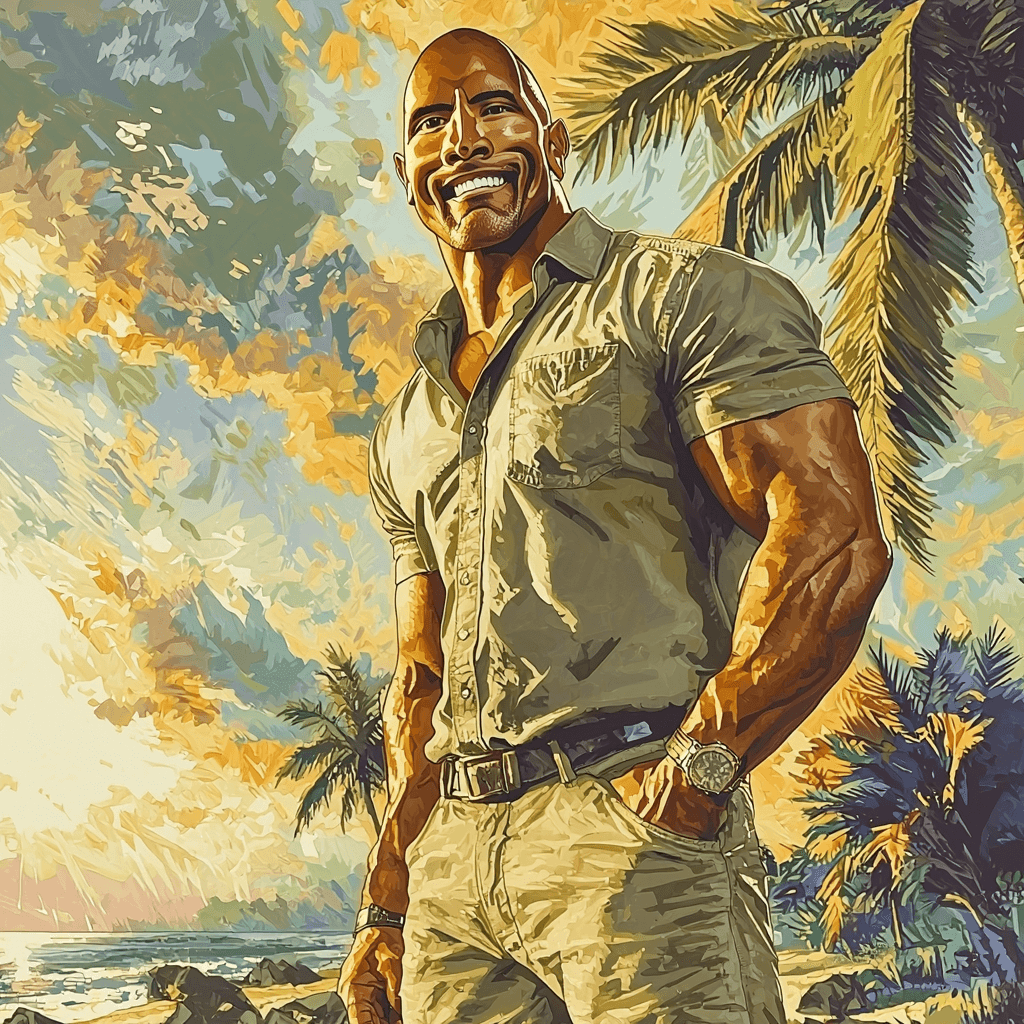 Dwayne Johnson: The Rock's Electrifying Journey Number Painting
