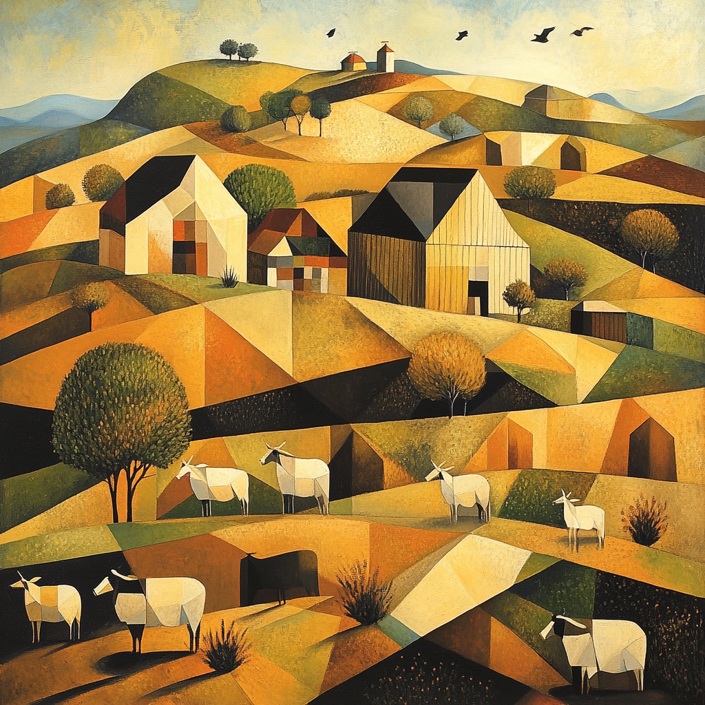 Picasso Inspired Cubist Animal Farm Paint by numbers kits