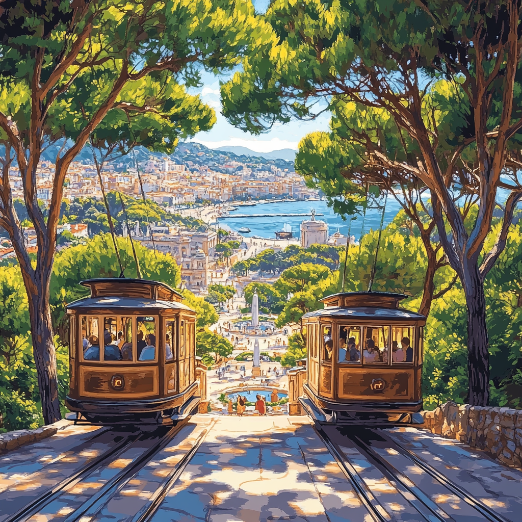 Montjuic Cable Car Barcelona Spain Painting by numbers kit