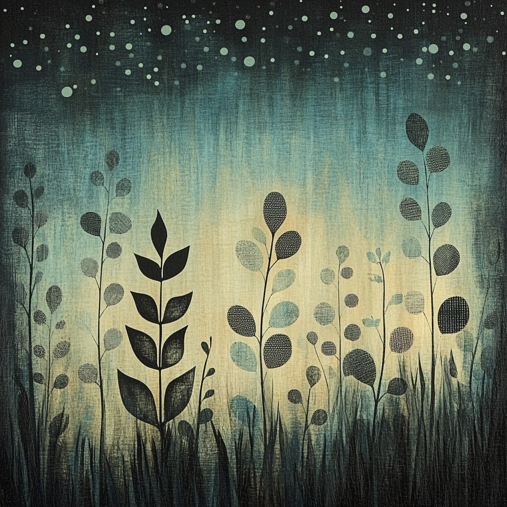 Max Ernst Inspired Botanical Night Chorus painting number kit