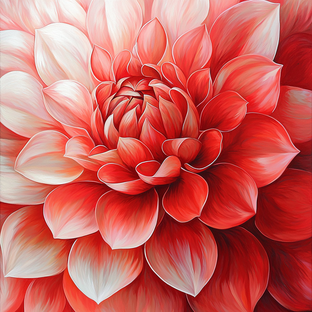 Georgia O'Keeffe Inspired Harmonious Floral Symphony Number Painting