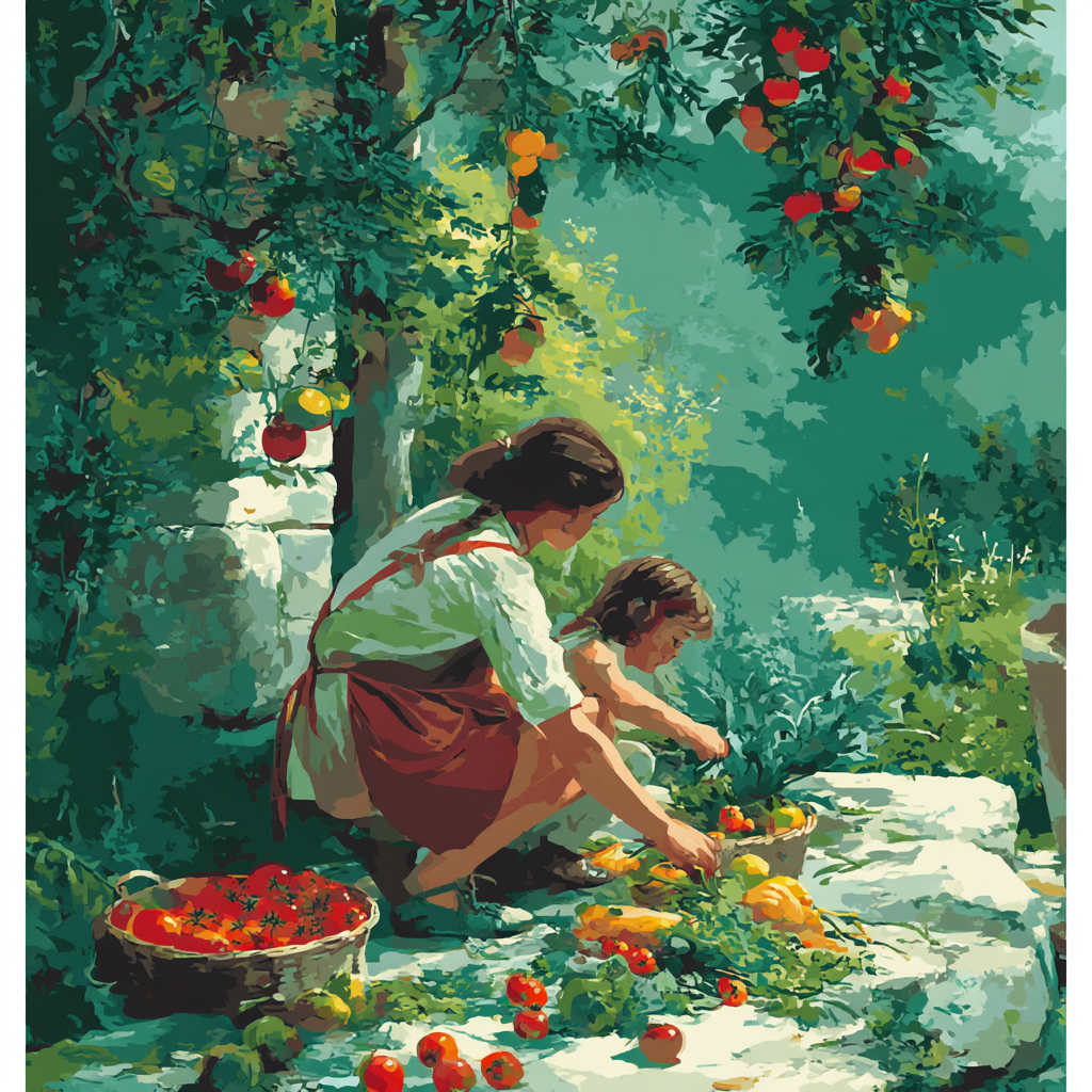 Harvest Time With Mom Number Painting