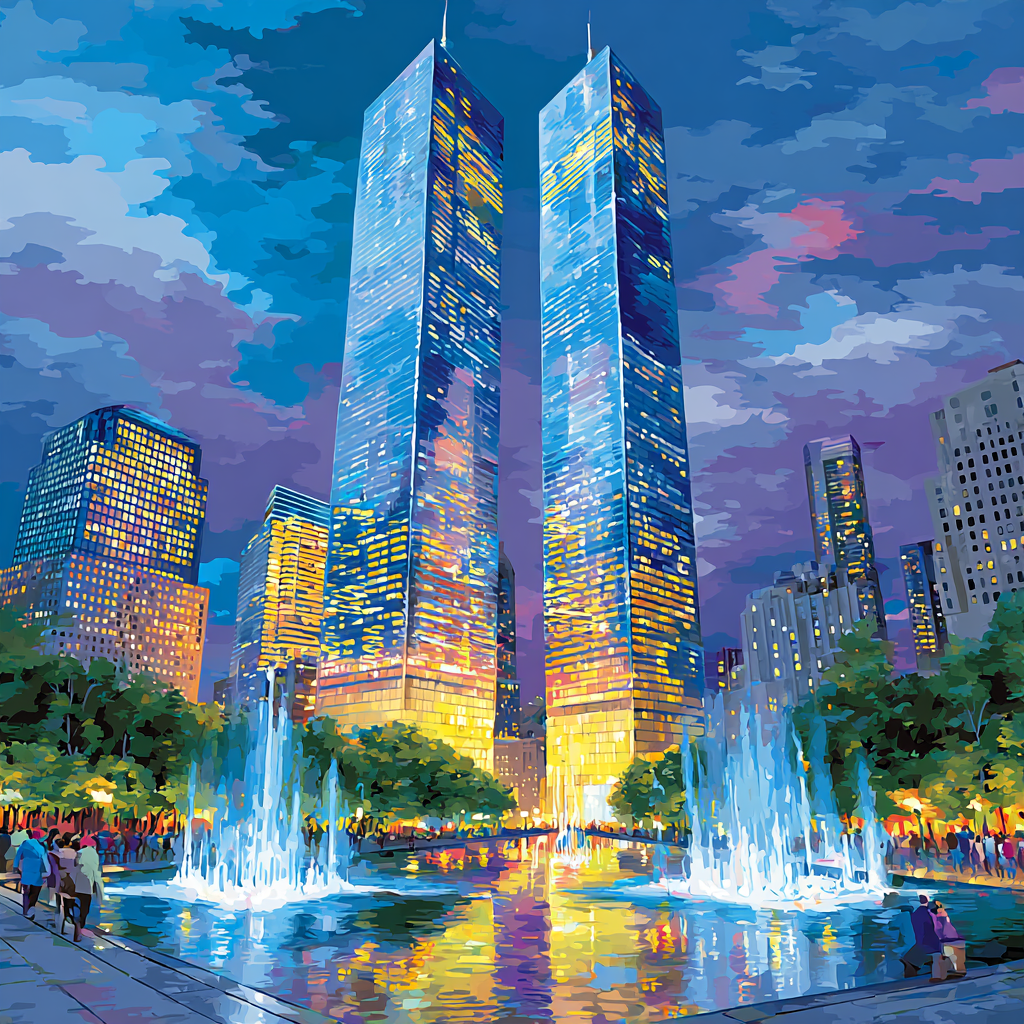 Kuala Lumpur Petronas Park Evening Malaysia paint by number