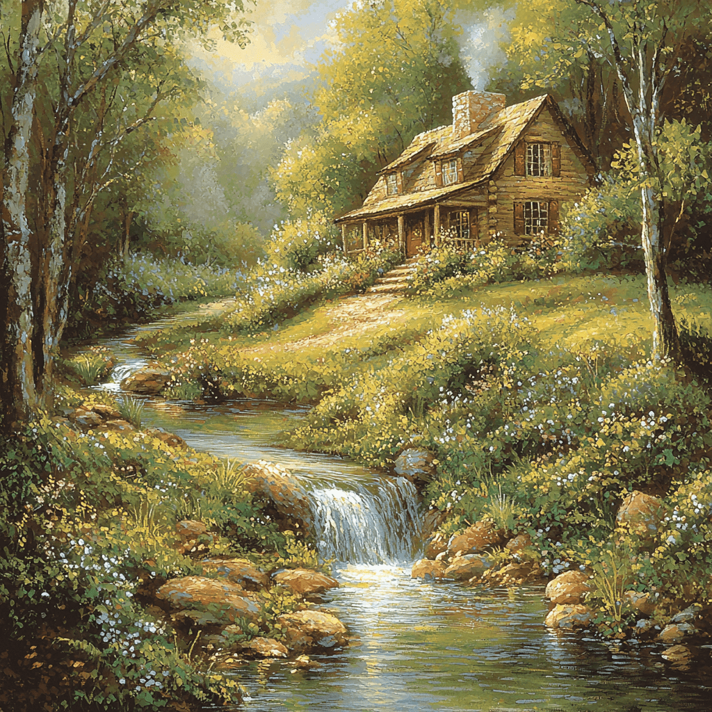 Thomas Kinkade Inspired Lush Retreat Paint By Color