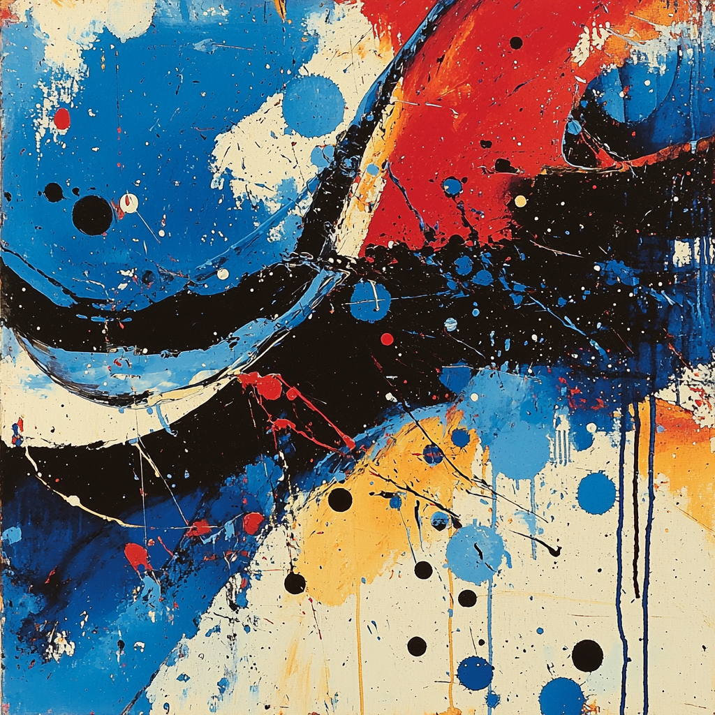 Jackson Pollock Inspired Midnight Reverberation Paint By Numbers Art