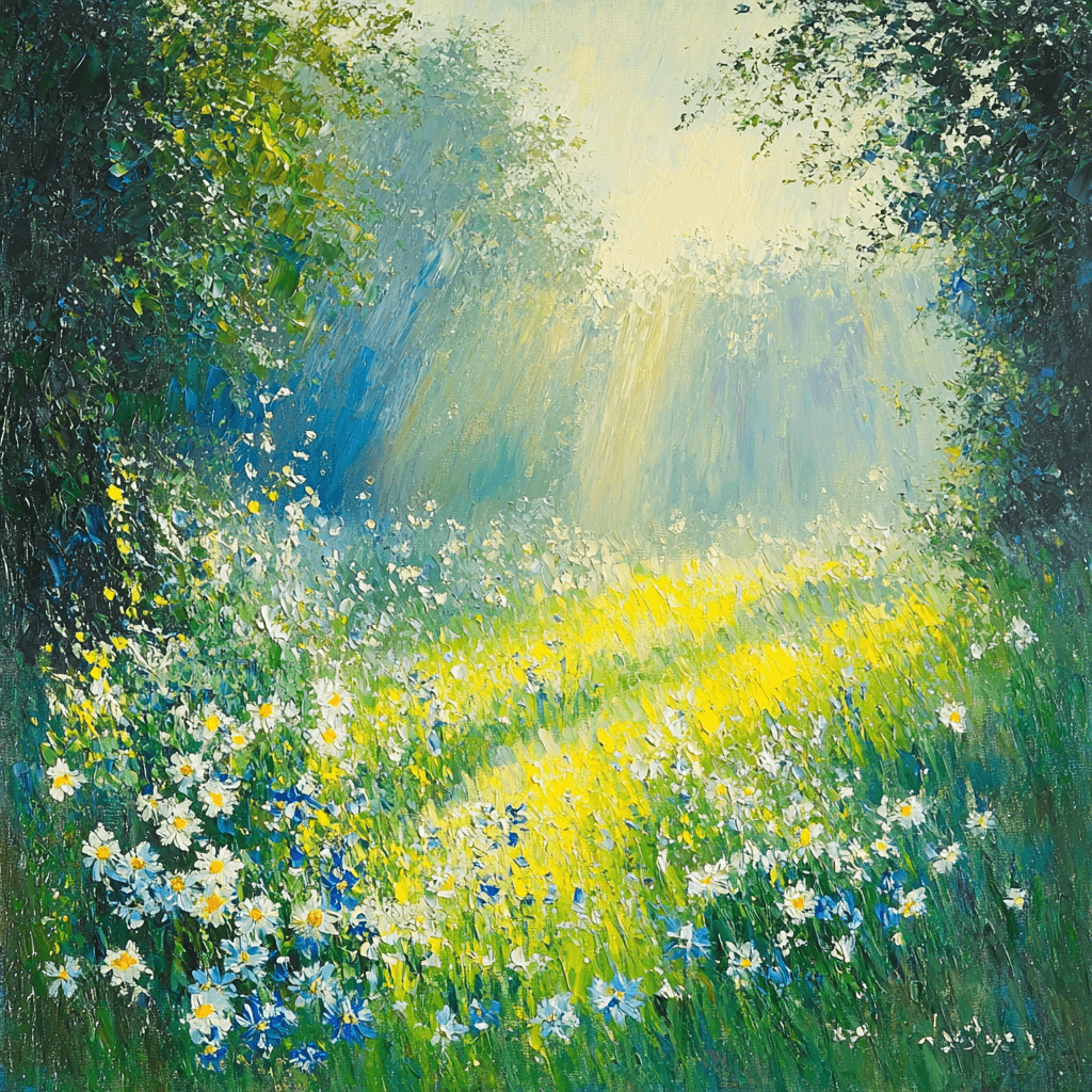Claude Monet Inspired Sunlit Meadow Dreamscape Paint By Numbers