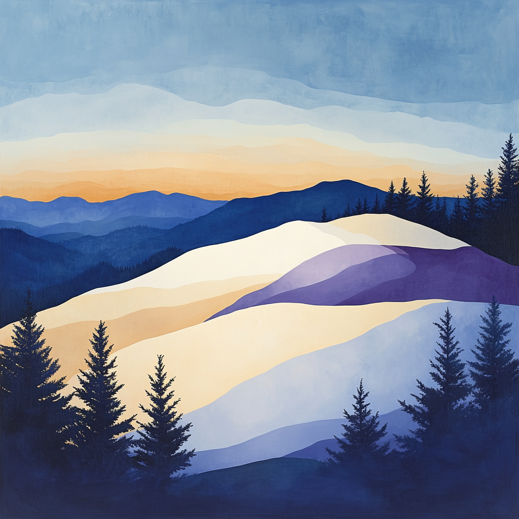 Lawren Harris Inspired Winter Ridge Under Expansive Sky painting number kit