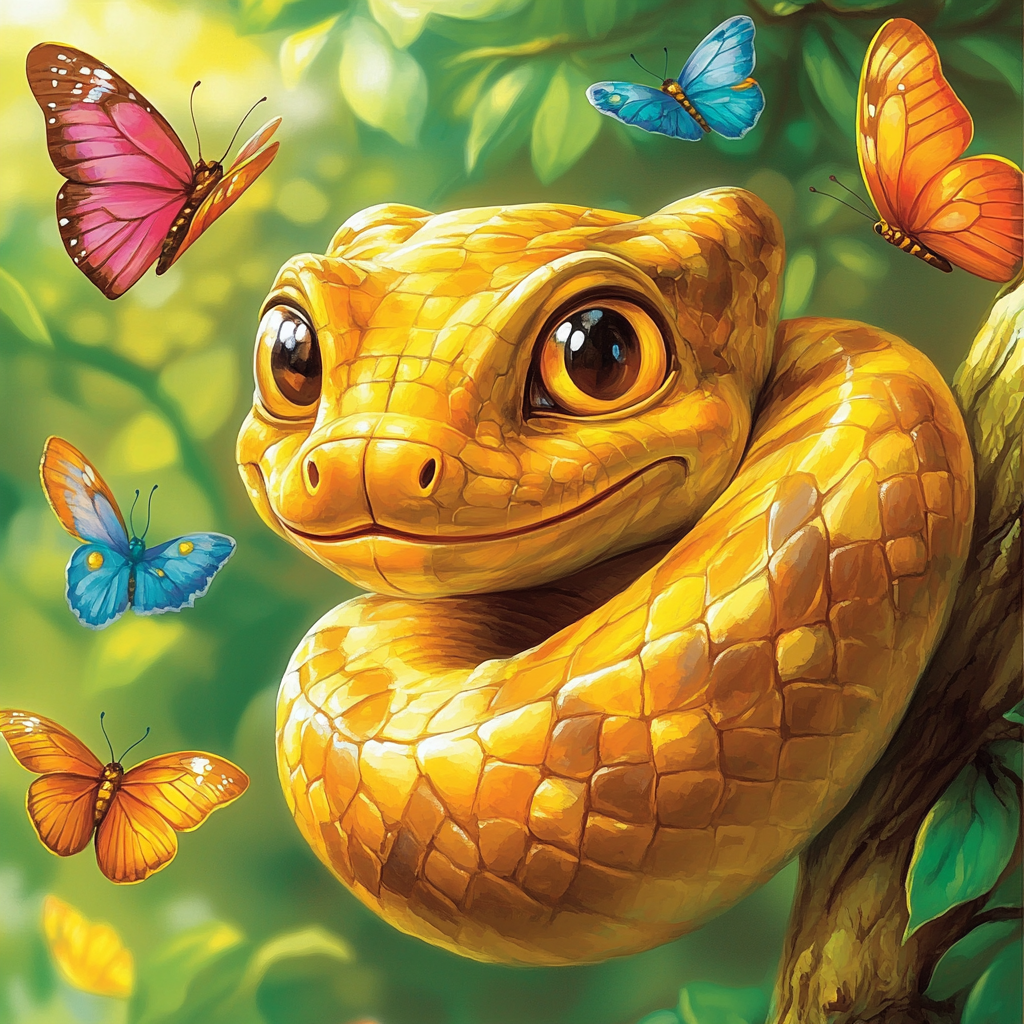 Kaa Curious Coil Number painting