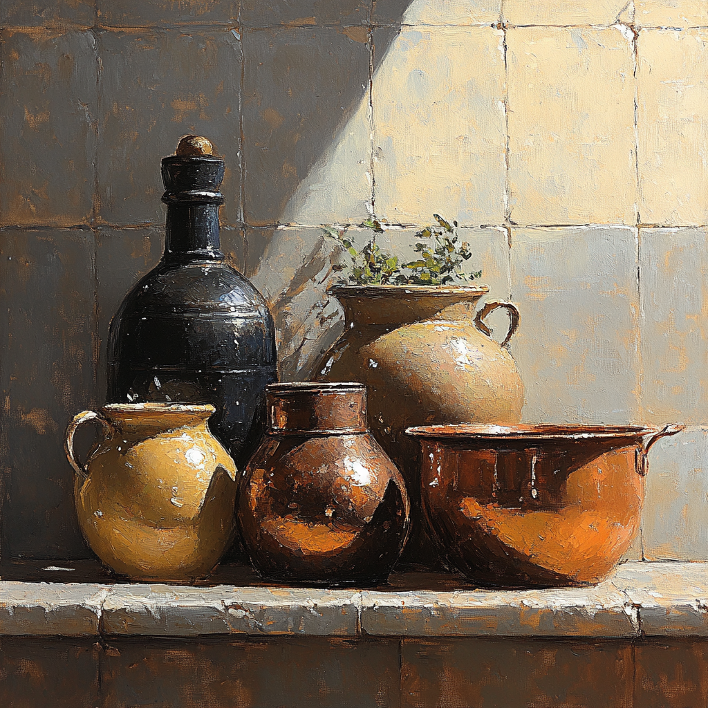 Diego Velazquez Inspired Copper Pots And Earthenware Still Life Painting by numbers kit