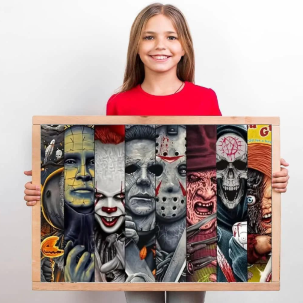 NEGEKFKX Halloween Horror Paint by Numbers Canvas Kit For Home Decor