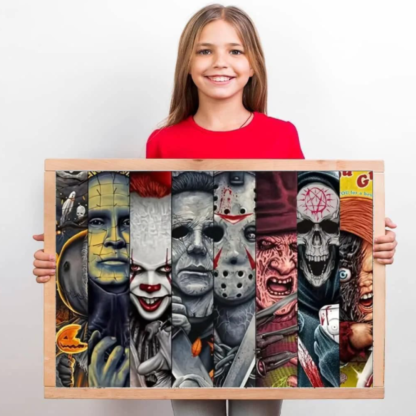 NEGEKFKX Halloween Horror Paint by Numbers Canvas Kit For Home Decor