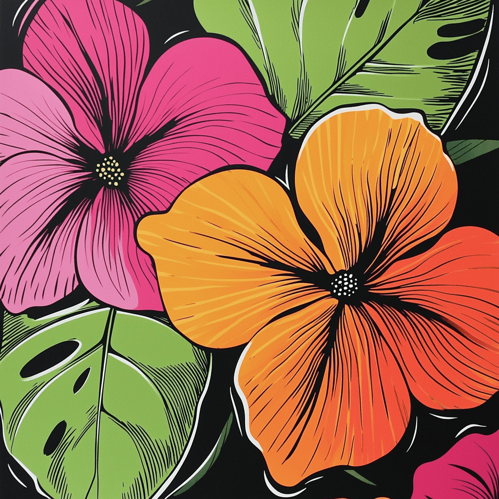 Andy Warhol Inspired Dynamic Floral Explosion Paint By Numbers
