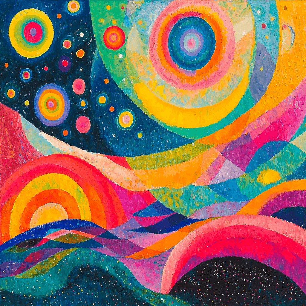 Wassily Kandinsky Inspired Abstract Celestial Vision Number Painting