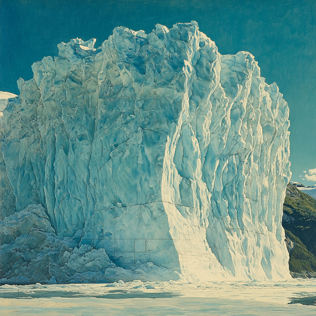 Michelangelo Inspired Celestial Glacier Number painting