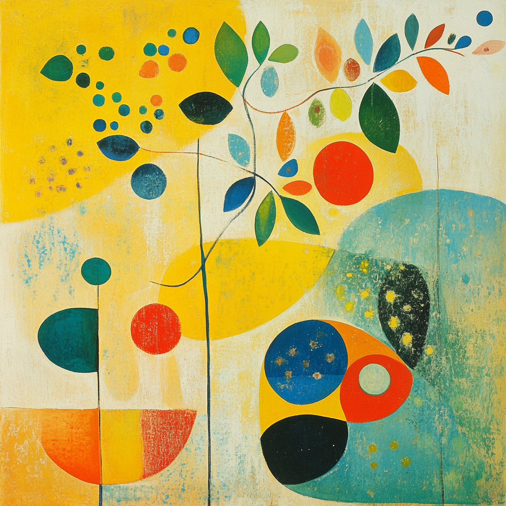 Miro Inspired Playful Garden Number painting