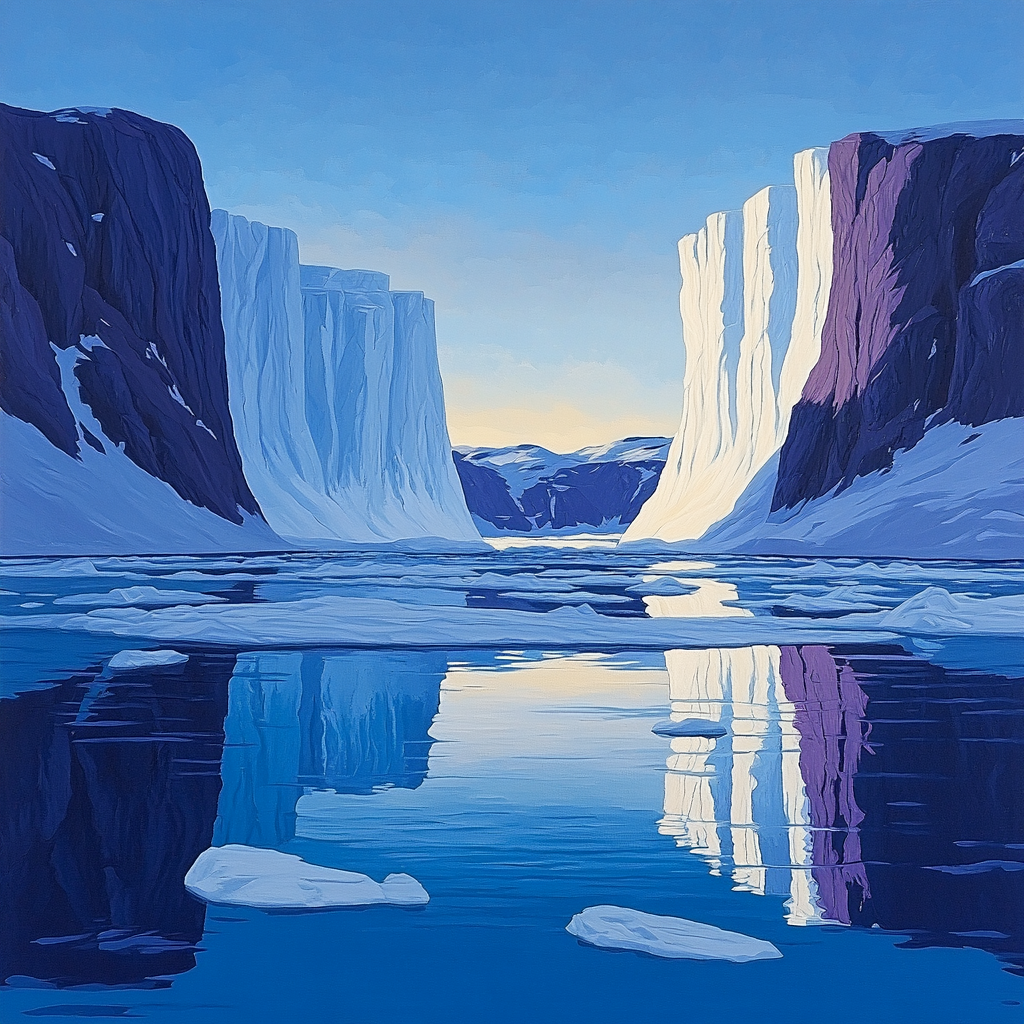 Lawren Harris Inspired Glowing Arctic Fjord Paint by numbers kits