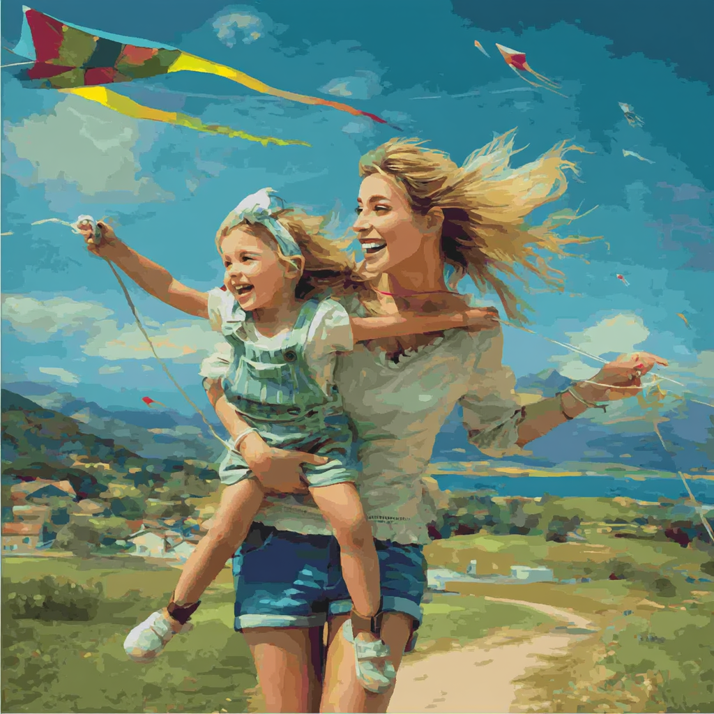 Kites And Cuddles Painting Number Kit